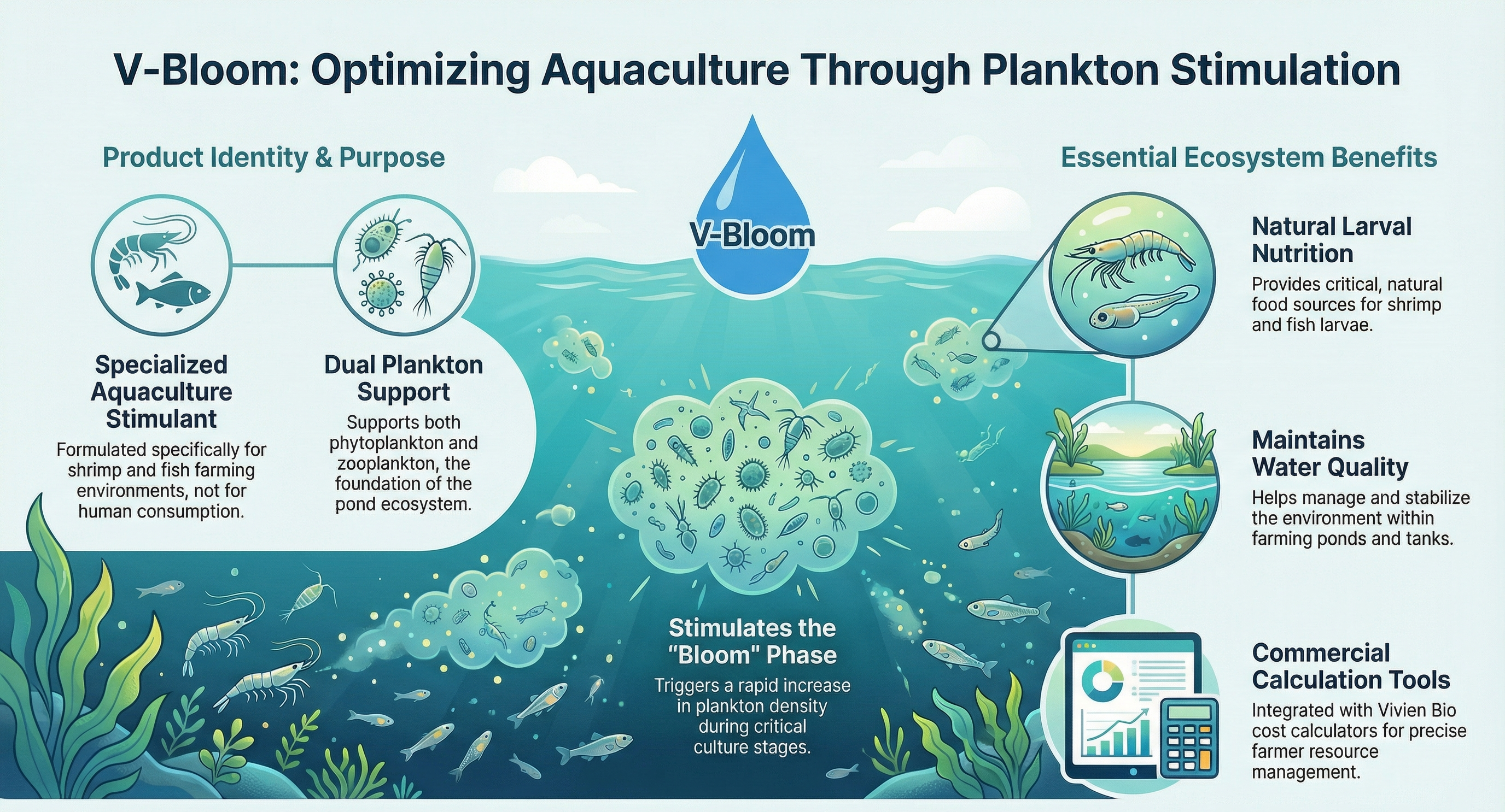 V-BLOOM plankton promoter in pond