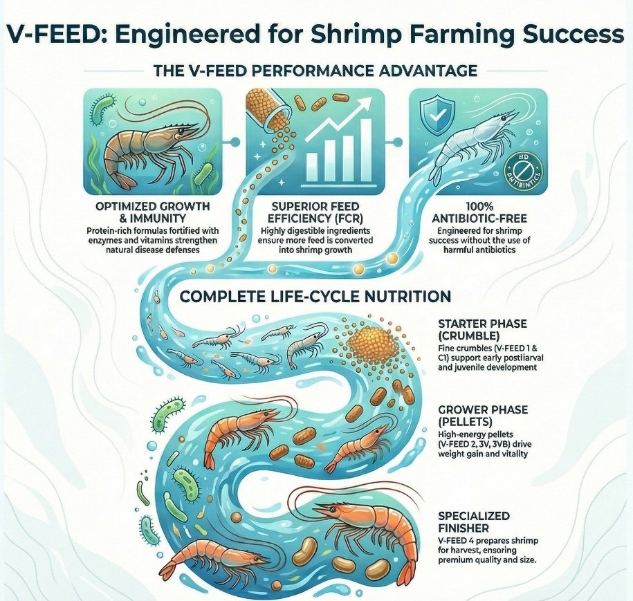 V-FEED premium vannamei shrimp feed